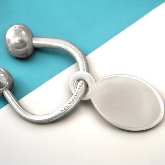 Tiffany & Co. Vintage 925 Sterling Silver Return To Tiffany Oval Tag Keyring - Picture 4 of 6